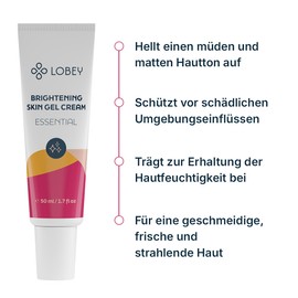Lobey Feuchtigkeitscreme Gel für Normale & Mischhaut – Leichte Gesichtspflege mit Aloe Vera, Hyaluronsäure & Traubenkernöl – Tages- & Nachtcreme – Naturkosmetik ohne Fettiges Gefühl (50 ml)