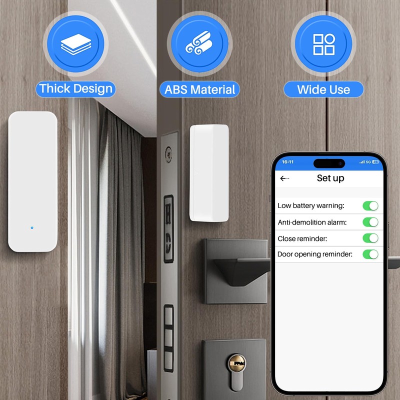Gokelomg Tuya Smart WiFi Door Sensor Door Open/Closed Detectors Compatible