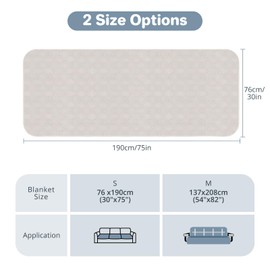 Luvore Waterproof Dog Bed Cover Dog Blankets Washable Antislip Pet Blankets Anti Scratches Dirty for Bed Sofa Couch Furniture 76x190cm, Cream