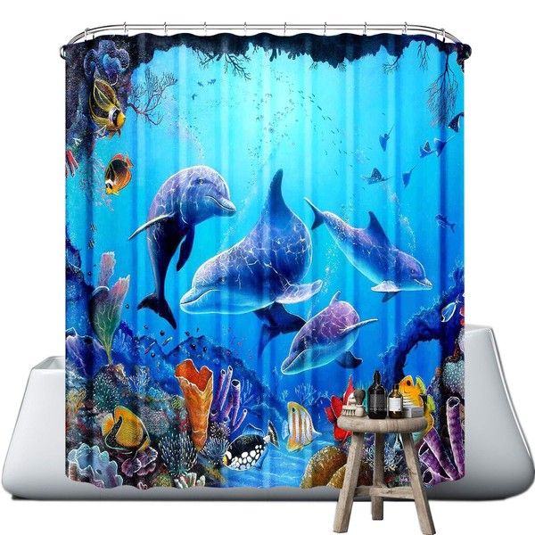 Neween Shower Curtains 3D Digital Printed Waterproof Bathroom Curtain Polyester