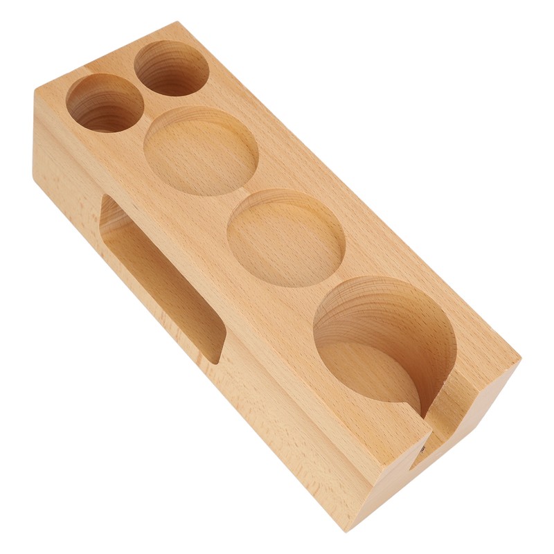 Coffee Tamper Base Multifunction Beech Coffee Distributor Tamping Station Accessories