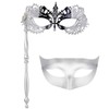 IETANG Couple Pair Venetian Masquerade Ball Masks Set Party Costume