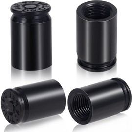 Isslly 4PCS Black Bullet Shaped Valve Stem Caps, Aluminum Alloy Universal Dustproof Tire Valve Stem Covers for Cars, SUV, Trucks, Bike, Motorcycle
