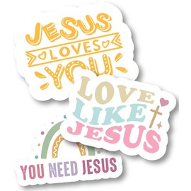 Christian Sticker Pack - Vinyl Decals with Bible Verses, Inspirational Quotes, & Jesus Designs - Waterproof Stickers for Phones, Cups, Water Bottles, Laptops, Journals, and Tumblers Bundle 24