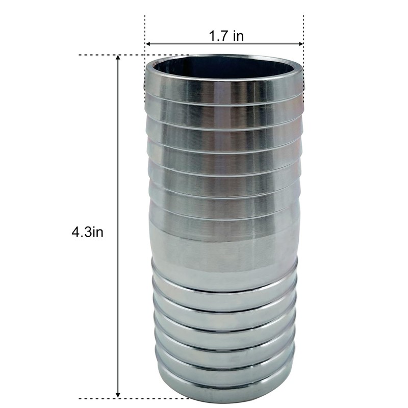 SAFBY 2" Stainless Steel Hose Barb Fitting – Straight Barbed