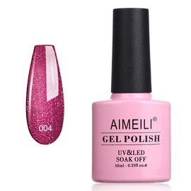 AIMEILI Soak off UV LED Gel Nail Polish - Red Baroness (004) 10ml