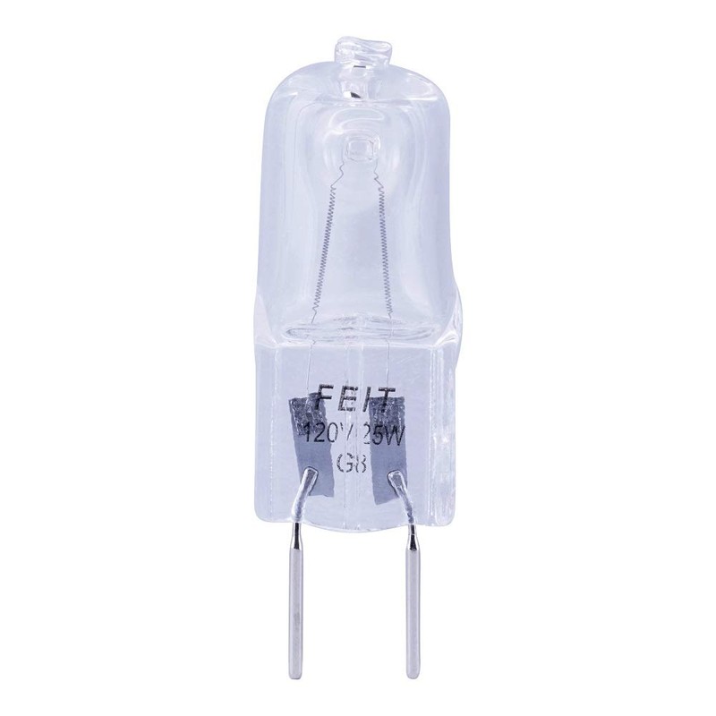 Feit Electric BPQ25/G8/CAN/6 25W Dimmable G8 Halogen Light Bulb, 6-Pack,
