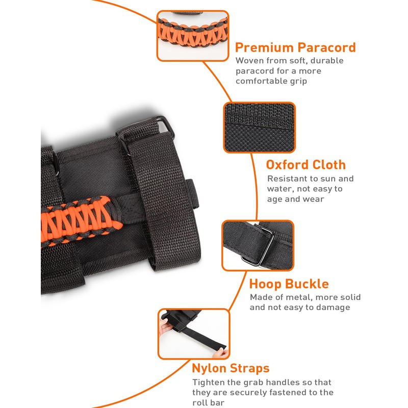 Savadicar 2 Pack Grab Handles Roll Bar Grip Handle Compatible