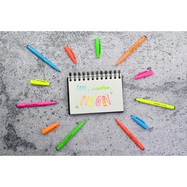 Pentel SES15C-FKX Brush Sign Pen Neon Green Fibre Tip Brush Like Tip Pack of 1