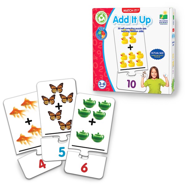 The Learning Journey: Match It! Add It Up - STEM Addition Game - Helps to Teach Early Math Facts with 30 Matching Pairs – Preschool Games & Gifts for Boys & Girls Ages 3 and Up