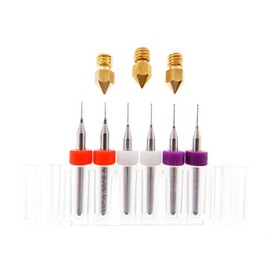 3D Printer Kit Extruder Nozzle Head Cleaner Bits .3mm .4mm .5mm (2 Each) + 3 nozzles 0.3mm 0.4mm 0.5mm for MK7 MK8 Makerbot RepRap Print Nozzle for 1.75mm Filament ABS/PLA Printers