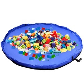 Samcos Toy Storage Bag, Children's Play Mat, Large Capacity, Diameter 59.1 inches (150 cm), Foldable, Toy Storage Bag, Easy to Clean Up, Storage Supplies