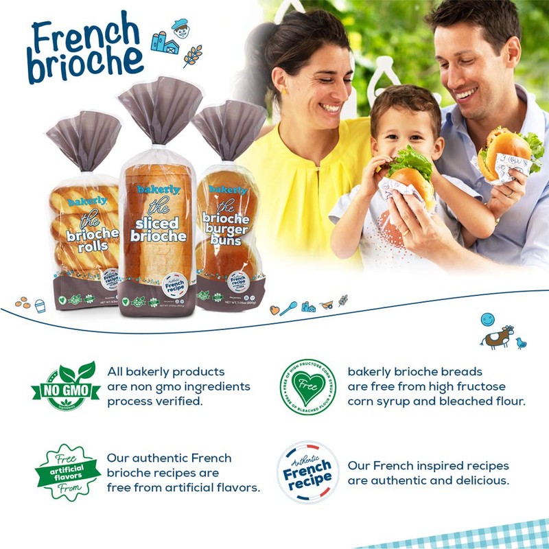 bakerly Sliced Brioche Pack of 4, 1-Count (4 Total Sliced