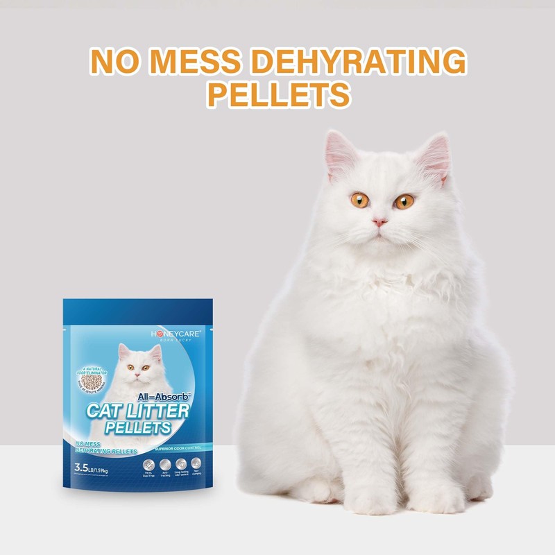Honey Care All-Absorb Cat Litter Pellets, Zeolite, Long-Lasting Odor Control