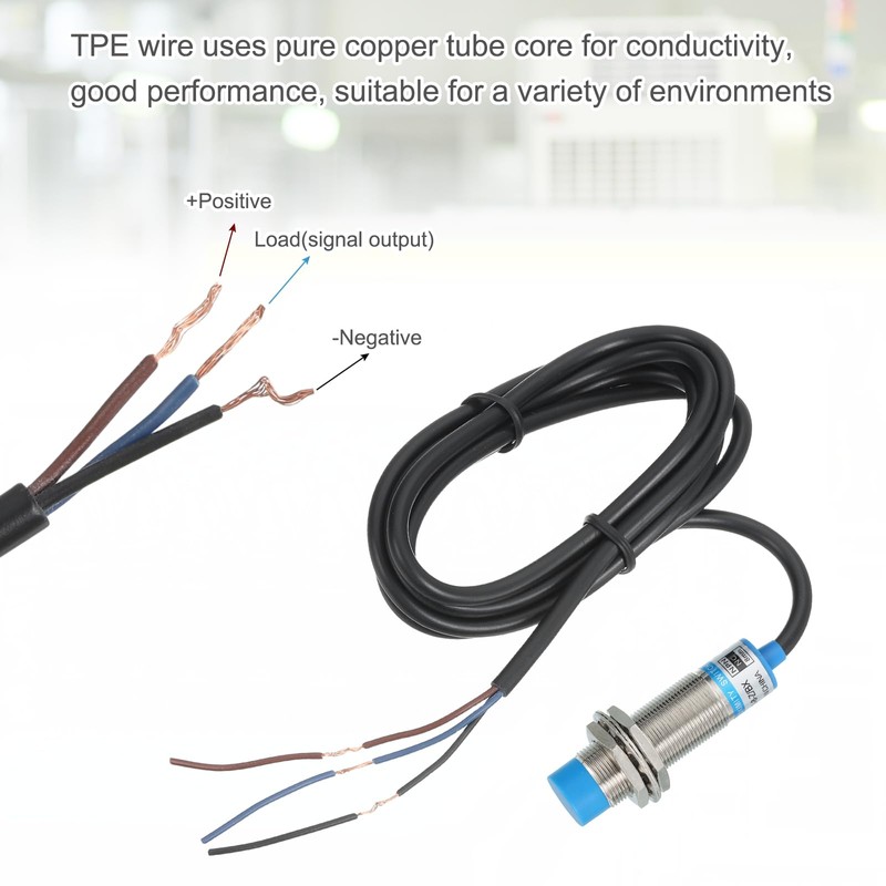 sourcing map 2Pcs Inductive Proximity Sensor,NPN NC M18 DC 6-36V