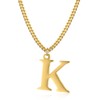 14K Gold Plated Initial Necklaces for Men Women - Gold