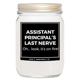 You Nique Designs Funny Assistant Principal Gifts 8oz Candle Gift for Assistant Principal of School in Elementary, Middle School, High School - Assistant Principal Appreciation (Mahogany Teakwood)