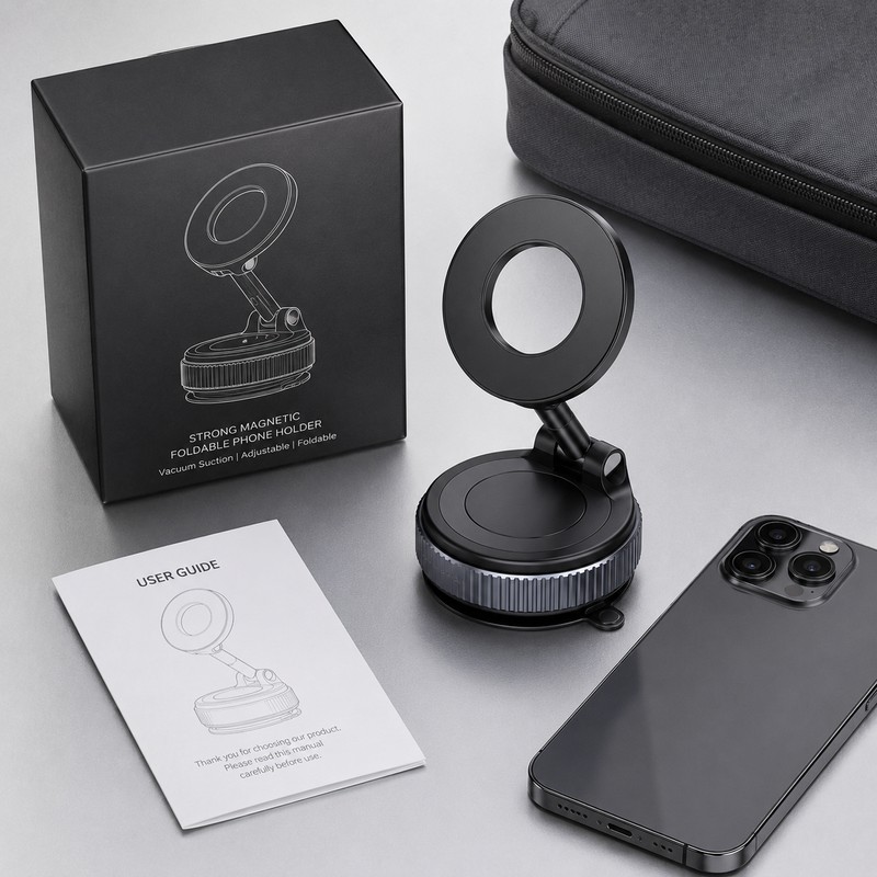Magnetic Phone Holder for Car & Desk – Foldable 360°