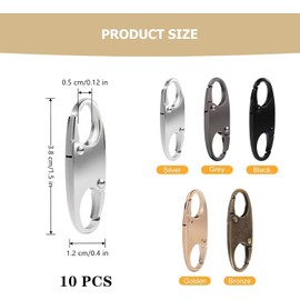 10 Stück mehrfarbige Reißverschluss-Clips, Anti-Diebstahl-Reißverschluss-Verschlussclips, farbige Karabiner, Schlüsselanhänger, Clip für Camping, Angeln, Reisen, Outdoor-Sport, Zubehör, Karabiner