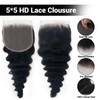 Filelf 5x5 Closure Hd Lace Frontal,Invisible Natural Hairline Single Knot