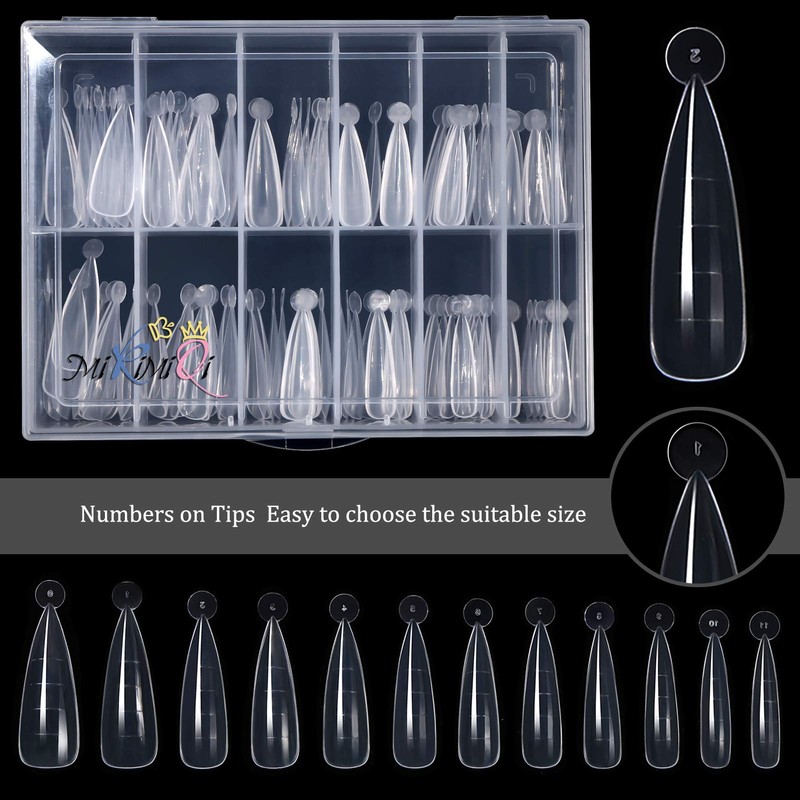 MIKIMIQI Dual Nail Forms Set Poly Gel Quick Building Kit,