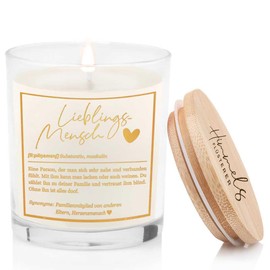 Himmelsflüsterer - Duftkerze im Glas - Lieblingsmensch Geschenke | weiß | Vanille Duft | Handgemacht | 100% Sojawachs | 200 g Wachs | 50h Brenndauer | Geschenke für Lieblingsmensch