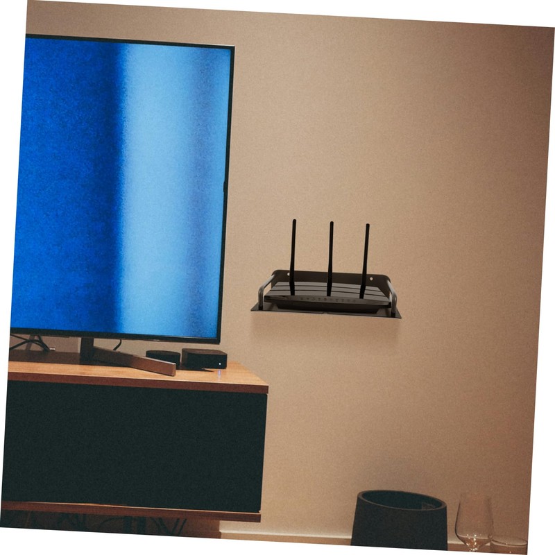 VILLFUL Floating Wall Organizer Router Bracket Projector Shelf Cable Holder