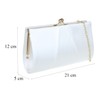 Girly Handbags Glitter plain clutch bag, White