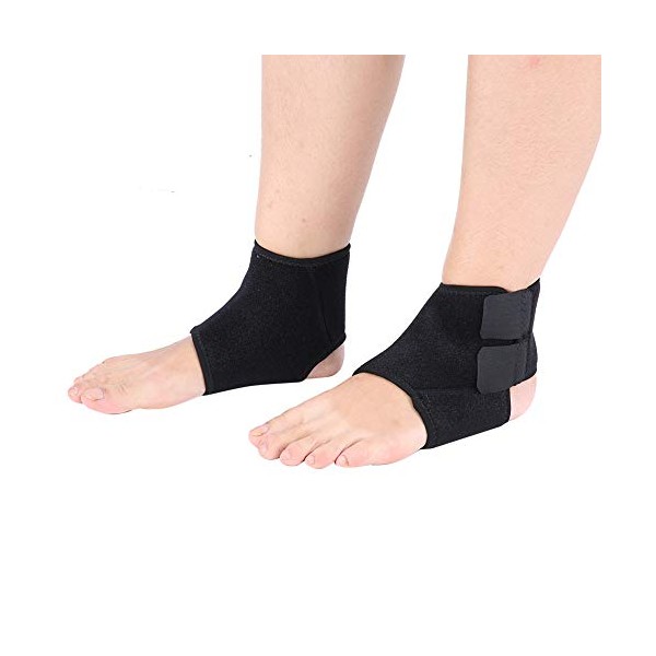 1 Pair Ankle Brace, Breathable Compression Sleeve Elastic Foot Guard Sprains Injury Wrap Strap for Sports, Pain Relief, Injury Recovery, Heel Spurs and Flat Feet Black Suitable for All Size