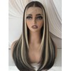 Dark Brown with Blonde Highlights 13x6 Lace Front Glueless Wig