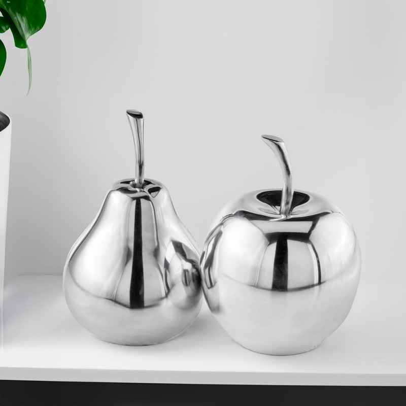 Modern Day Accents Peral Polished Pear, Silver, Fruit, Tabletop, Transitional,