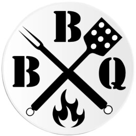 Kiwi Gifts BBQ - 3 Pack Circle Stickers 3 Inch - Grill Grilling Meat Father's Day