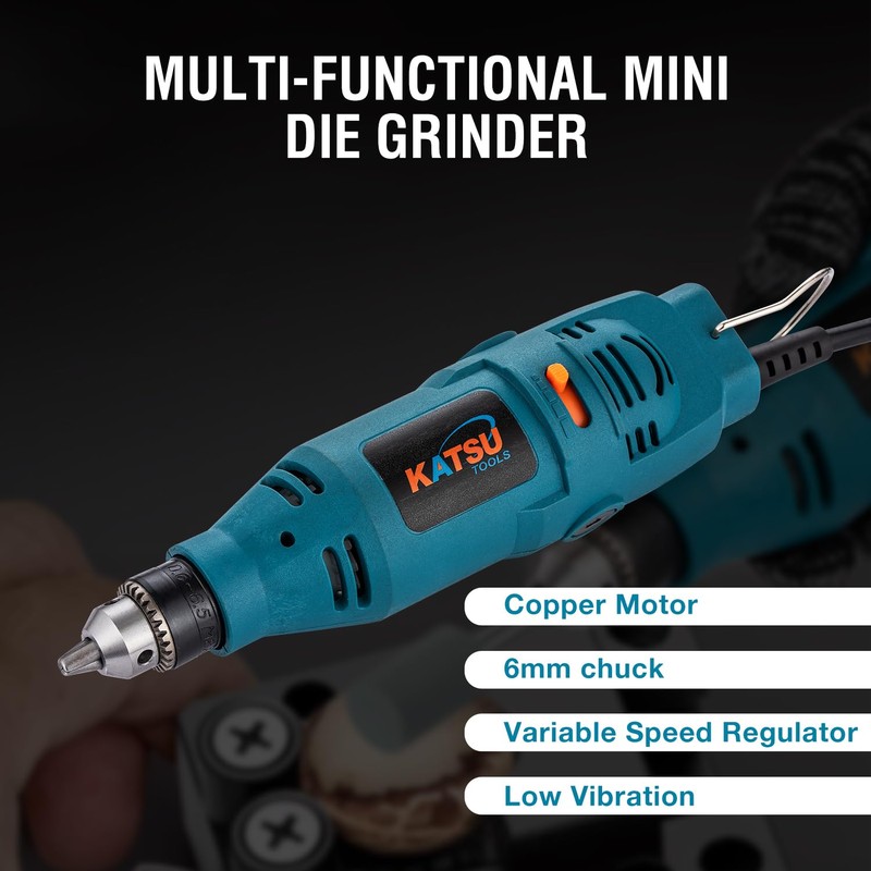 KATSU Tools Electric Mini Die Grinder 130W Handheld Straight Grinder