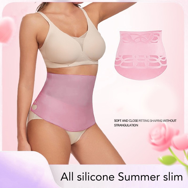 Silicone Waist Girdle Women Belly Fat Tummy Control Summer Hollow