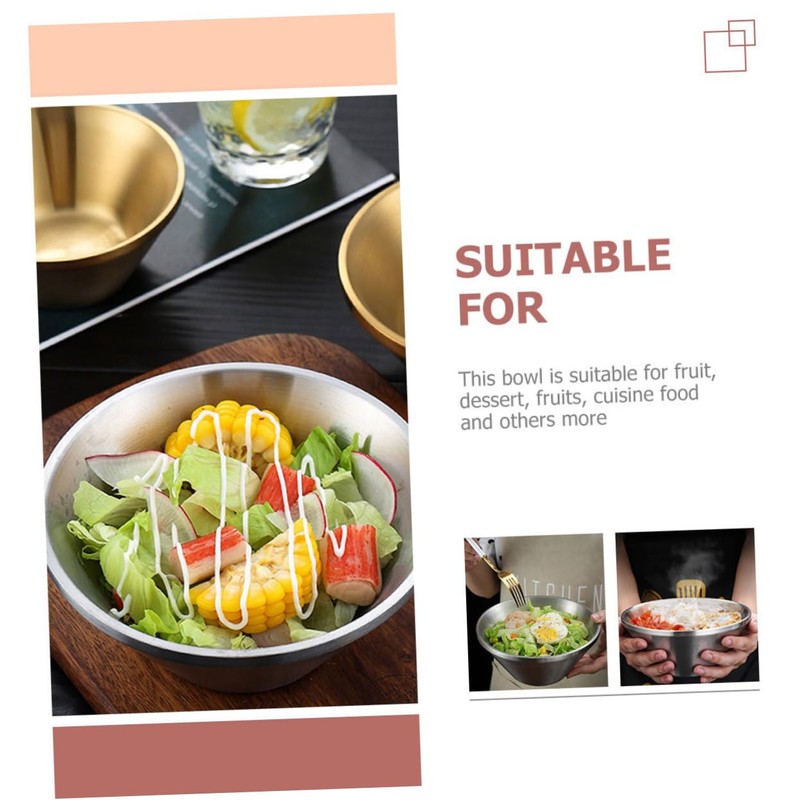 LABRIMP Metal Mixing Bowl Salad Dessert Bowl for Smoothie Fruit