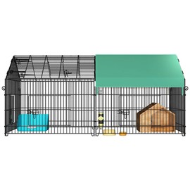 Large Chicken Coop, 87'' x 40'' Metal Chicken Run, Walk-in Poultry Cage, Spire Shaped Duck Rabbit Dog Coops with Waterproof & Anti-UV Cover for Outdoor Backyard