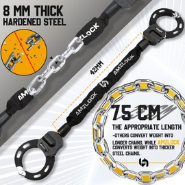 Electric Scooter Lock Anti Theft, Scooter Accessories, Heavy Duty 5/16" Chain Lock 29.5" with Scooter Bag, for Scooter, Motorcycle, Electric Bike, Gate