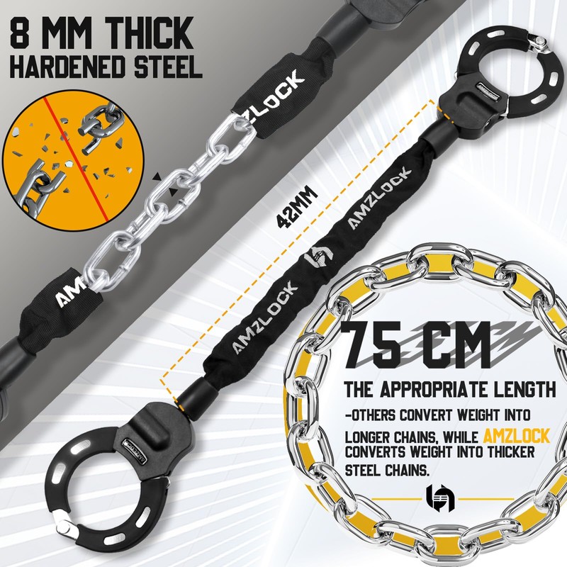 Electric Scooter Lock Anti Theft, Scooter Accessories, Heavy Duty 5/16"
