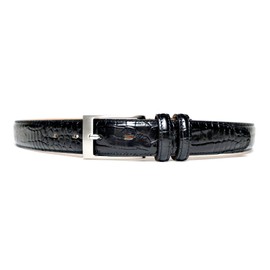 COXSWAIN CW20203-19 Men's Genuine Leather Belt, Black, Crocodile Pattern, 1.2 inches (30 mm) Wide, Made in Japan