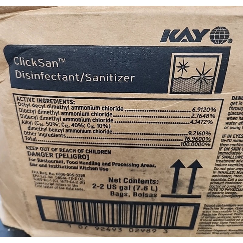 KAYQUAT Kay ClickSan Disinfectant/Sanitizer 1110856/ Box of 2 x 2