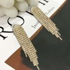 Women Long Tassel Earrings Sparkle Rhinestone Waterfall Earrings Dangle Drop