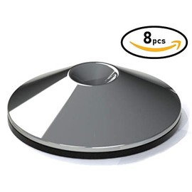 Speaker Subwoofer & HiFi Stand Isolation & Floor Protector Spike Shoes Pads Feet (8, Polished Chrome)