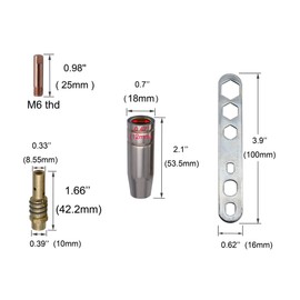 MB15 15AK Contact Tip .03'' & 0.8mm M6 & Tips Holder Difuser & Shield cup For MB15 15AK MIG Welding Torch 13pcs