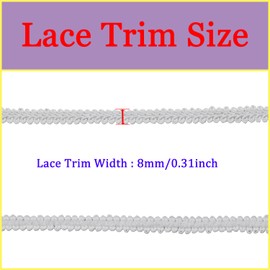 Tibaoffy Long 22 Yard Wide 8mm/0.31nch Centipede Ribbon Trim Lace Gimp Braid Decorated Lace for DIY Craft Sewing Fabric, Crafts and Sewing（White）