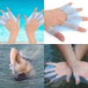 2-Piece Finger Webbed Swim Gloves for Water Play and Training Swim Gloves M 4ea