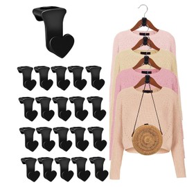 20 Pcs Space Saving Heart Hanger Connector Hooks Space Hanger Hook for Heavy Duty Clothes Hanger Connector, Cascading Hanger Closet Organizer Fits All Hangers