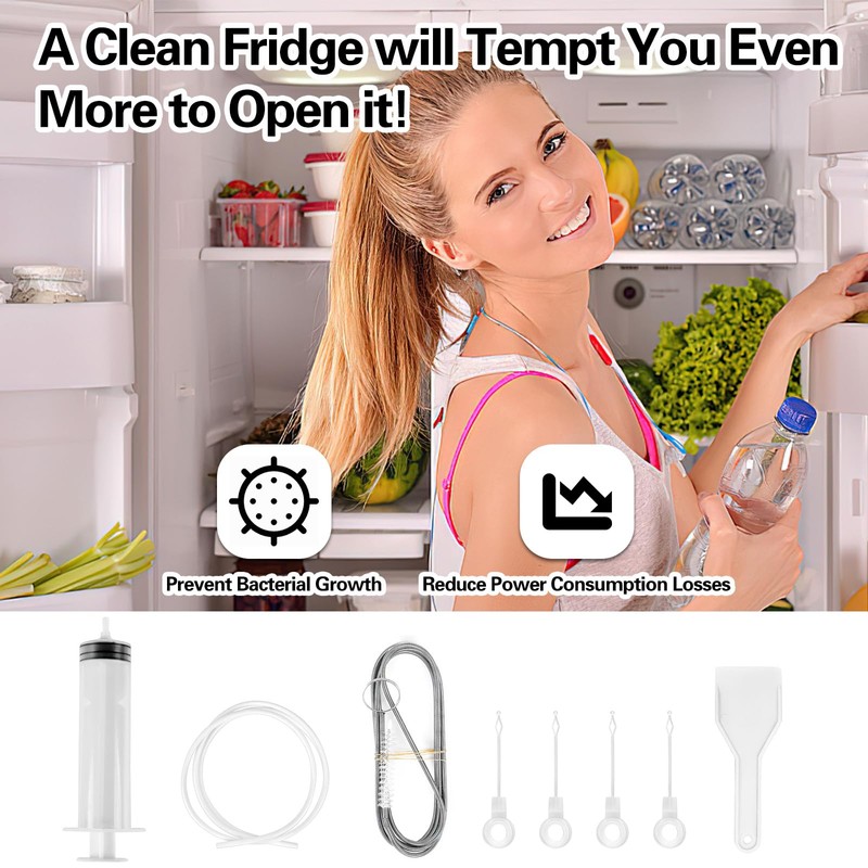 Fridge Drain Hole Cleaning Tool 9 Pcs Fridge Dredger Set