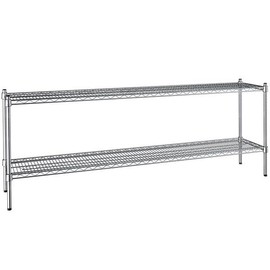 PRO&Family 14" x 72" NSF Chrome 2 Wire Shelf Kit 27" Posts.