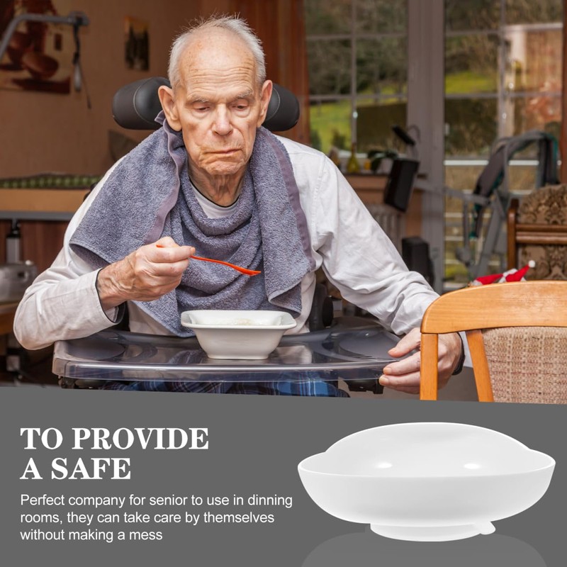 PACKOVE Elderly Self Feeding Bowl with Suction Base Ergonomic Dining