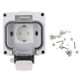 Outdoor Socket IP66 Weatherproof German Outdoors Outlet for Gardens Workshops 250V 16A